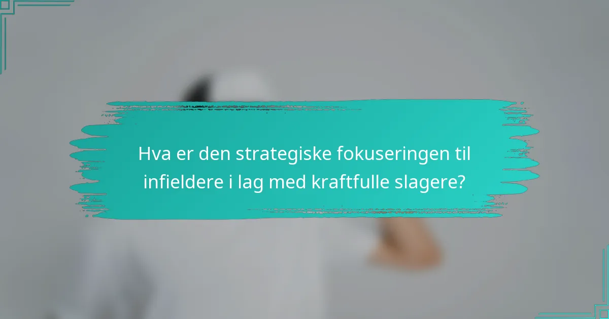 Hva er den strategiske fokuseringen til infieldere i lag med kraftfulle slagere?
