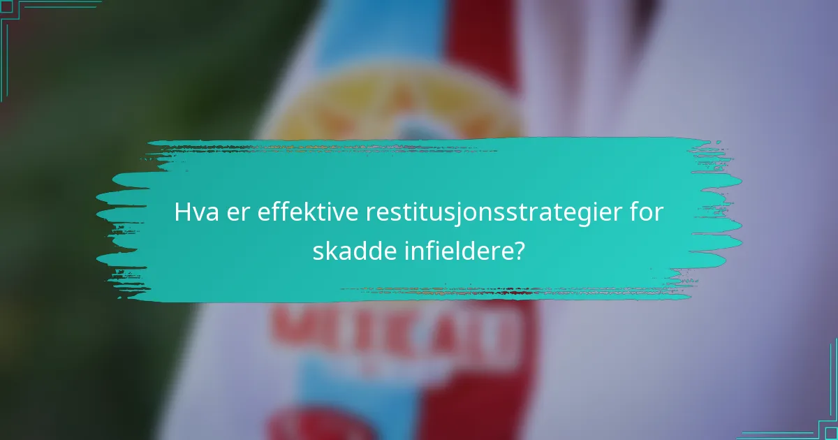 Hva er effektive restitusjonsstrategier for skadde infieldere?