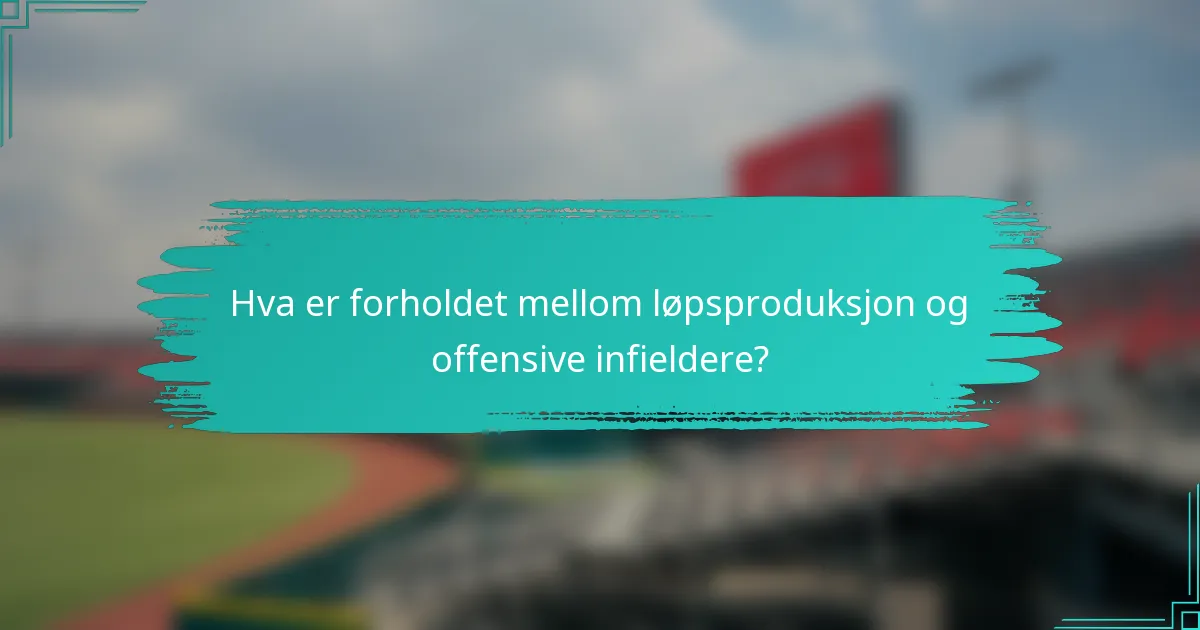 Hva er forholdet mellom løpsproduksjon og offensive infieldere?