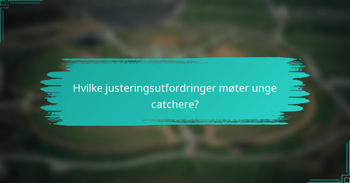 Hvilke justeringsutfordringer møter unge catchere?